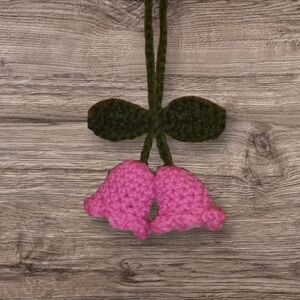 Handmade Pink Crochet Flower Ornament